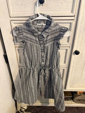 BCBGeneration Grey Printed Button-Front Midi Dress